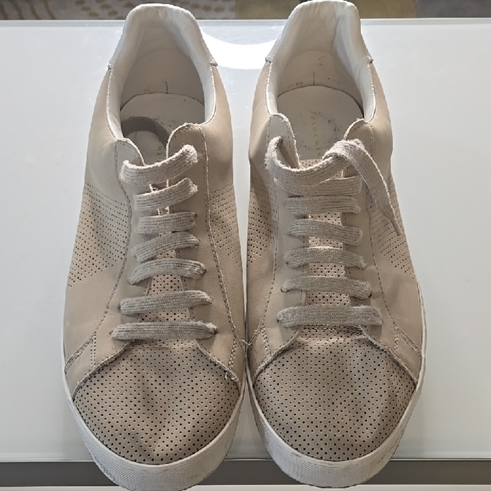 Zara Beige Perforated Casual Sneakers